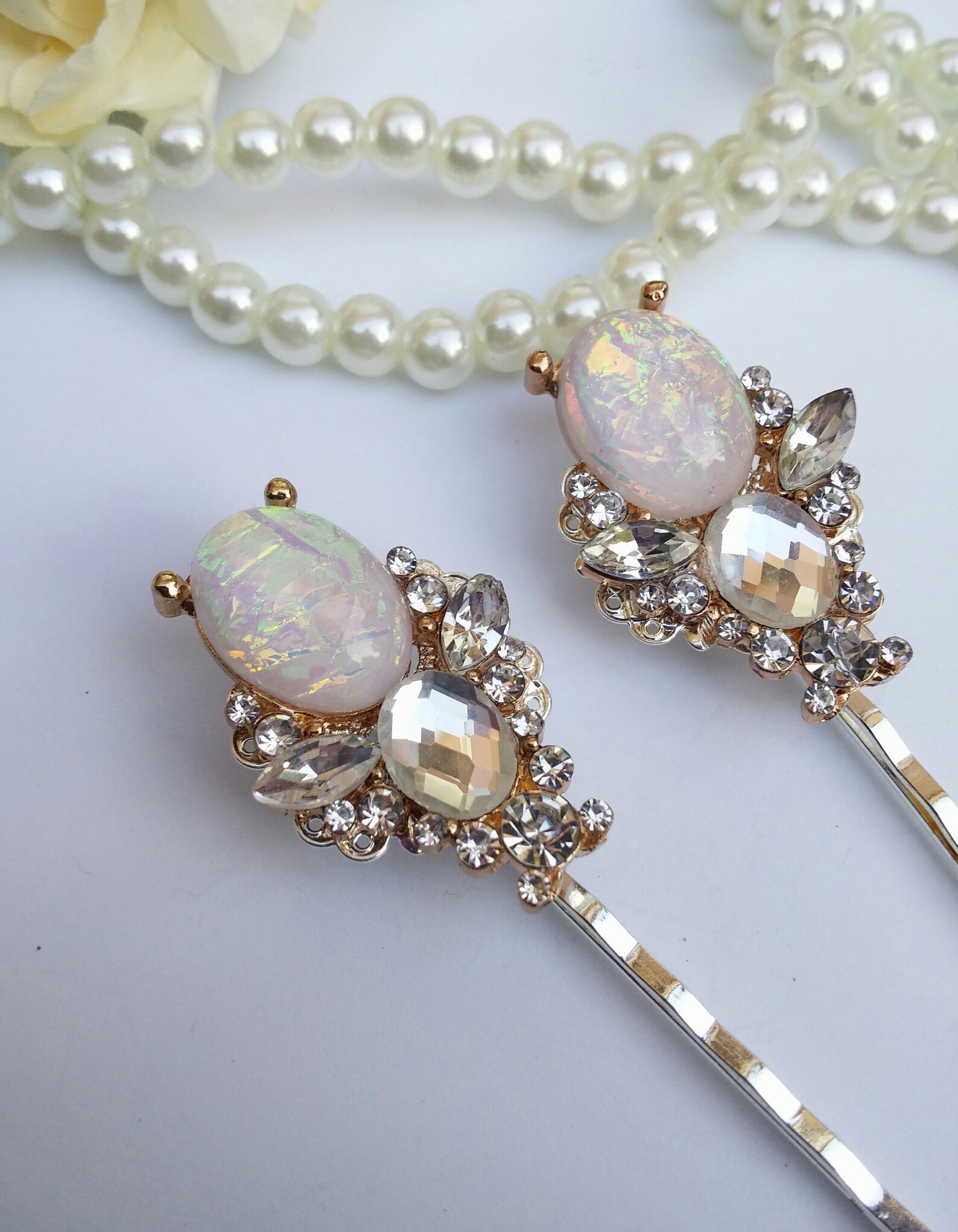 Blush Fire Opal Hair Pin Jewel Hair Pin Fire Opal Wedding Etsy UK