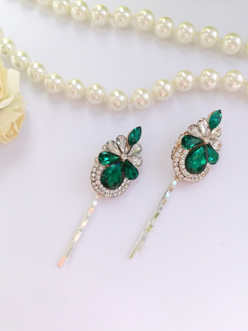 Emerald Green Hair Pin Jewel Hair Pin Green Wedding Hair Etsy UK