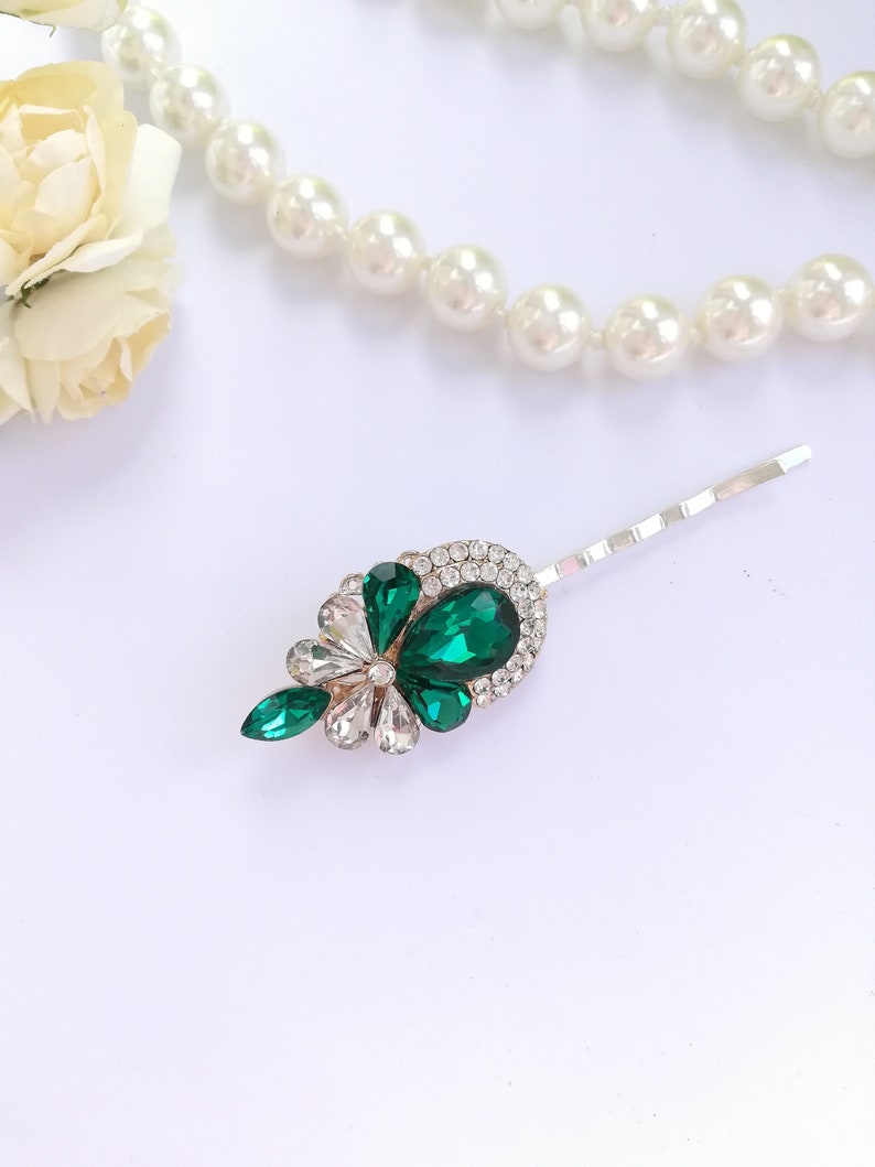 Emerald Green Hair Pin Jewel Hair Pin Green Wedding Hair Etsy UK