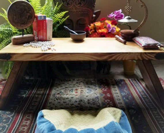 Zen Meditation Table Altar Folding Legs 40w Shelf Etsy