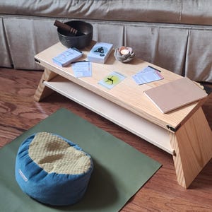 XL Meditation Altar/Floor Desk with Shelf and Folding Legs