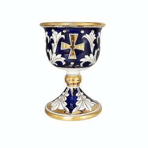 Blu chalice with gold interior