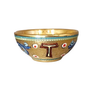 Byzantine style bowl with pure gold decoration