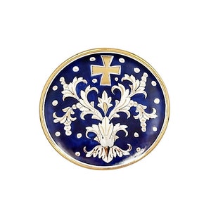 Classic style paten with pure gold decoration (Blue)