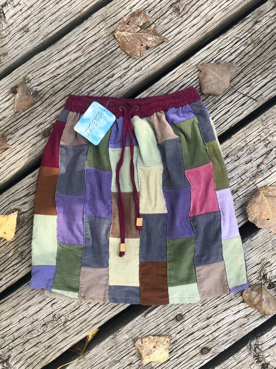 Vintage Corduroy Patchwork Girls Skirt, Size 3T, A