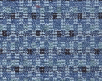 1 1/2 Yards Vintage Auto Upholstery w/ Blue and Black Blocks