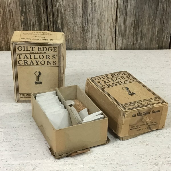 Vintage Gilt Edge Tailors' Crayons 2 packages