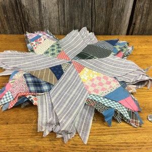 27 large vintage quilt stars floral and purple stripes image 1