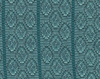 2 Yards Vintage 1966 Chevrolet Teal Satin Auto Upholstery w/ Channels