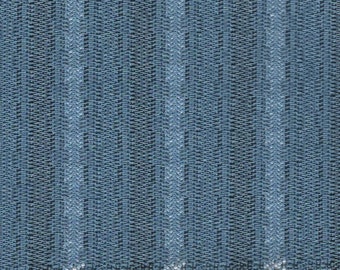 1 yard mid century 1966 Chevrolet blue stripe upholstery fabric
