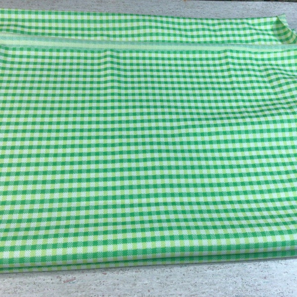 2.5 yards lime green and yellow plaid double knit fabric