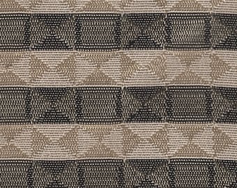 2 Yards mid century 1962 Chevrolet tan and black fabric with triangles