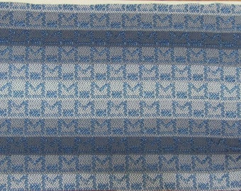 1 yard plus 1950s blues stripes abstract upholstery fabric