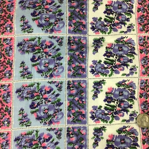 3 yards vintage cotton fabric floral patchwork