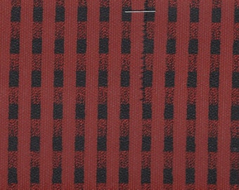 BTY mid century 1963 Rambler auto upholstery red and black stripes