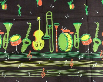 2 yards great vintage fabric Musical Instruments