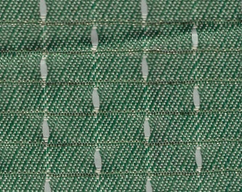 1 3/8 Yards Vintage 1960 Dodge Dart Green Plastic Auto Upholstery w/ White Weave