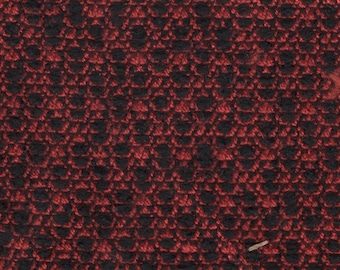BTY vintage 1976 Buick red and black tweed upholstery fabric