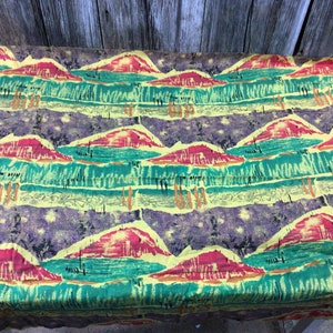 2 Yards retro Baumwollstoff abstrakte Berge