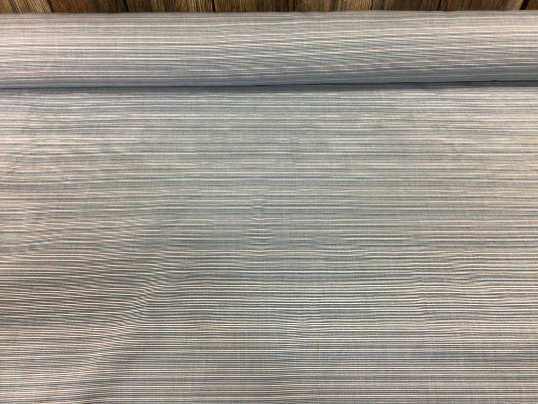 BTY Blue and White Striped Upholstery Fabric Etsy