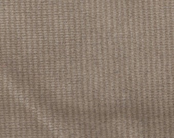 2+ yards Vintage Beige Plush Velour Auto Upholstery w/ Narrow Stripes w/Vertical Flaw