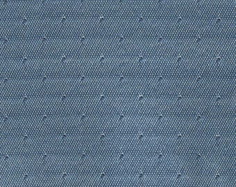 2+ Yards Vintage 1965 Chevrolet Blue Satin Auto Upholstery w/ Dots