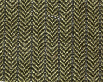 1 1/3 Yards Vintage 1973 Chevrolet Truck Green Automotive Upholstery w/Herringbone Pattern