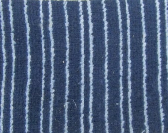 BTY vintage velvet style auto upholstery 2 tone blue stripes