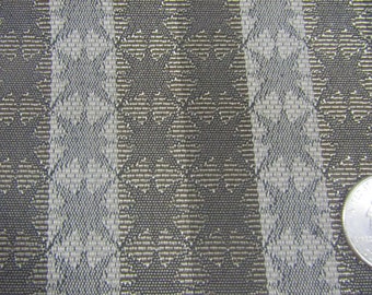 1 1/2 yards mid century 1963 Pontiac auto upholstery brown stripes with stars