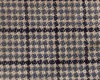 2 Large Remnants (almost 2 yards) 1978 Chevrolet auto upholstery blue houndstooth plaid