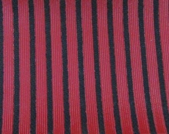 BTY mid century 1964 Rambler auto upholstery red and black stripe