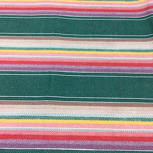 2.25 yards vintage striped multi color cotton fabric