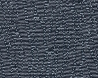 1+ Yards Vintage 1968 Buick Le Sabre Blue Satin Auto Upholstery w/ Abstract Lines