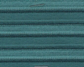 2 Yards mid century 1963 Rambler padded channel turquoise stripe upholstery