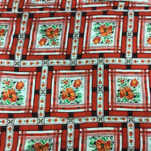 Vintage Crantex tablecloth/fabric with poppies