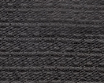 BTY 1966 Pontiac black upholstery fabric with stripes of circles