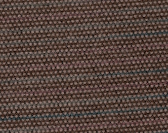 BTY Vintage Post 1987 Brown Blue Tweed Stripe Fabric Auto Upholstery