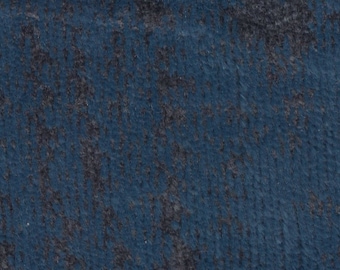 1 1/3 Yards Vintage Blue Grey Plush Velour Auto Upholstery w/ Wood Grain