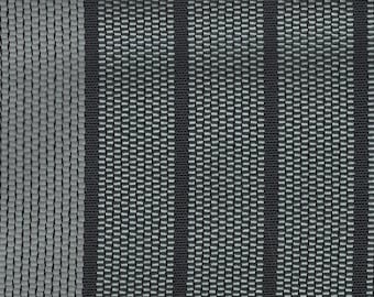 BTY mid century 1960 Chevrolet gray and black striped panel upholstery fabric