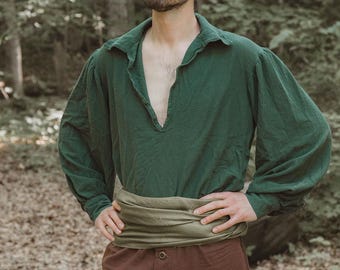 Cotton - Men&#39;s/Women&#39;s Renaissance Faire Shirt- Square Cuff