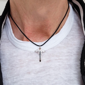 mens cross necklace, cross necklace,  christian jewelry, faith necklace, religious jewelry, men cross necklace, male jewelry, gift for him