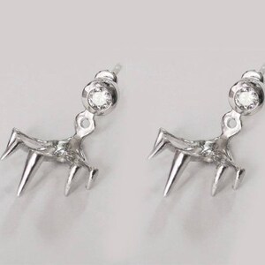 two way spike earring, ear jacket, ear jacket earrings, two way earring, silver ear jacket, double sided earring, front back earrings image 2