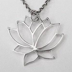 lotus pendant, lotus pendant silver, lotus necklace, lotus necklace dainty, lotus necklace silver, lotus jewelry, hypoallergenic necklace