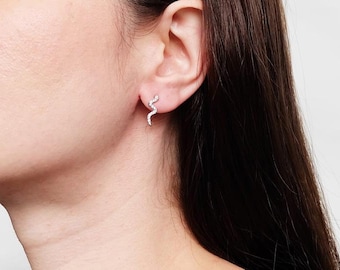 snake earrings, snake stud earrings, snake stud, silver snake earrings, delicate studs, silver earrings, trendy earrings, minimal earrings