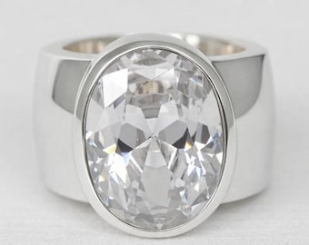 BREDE CZ-RING, brede sterlingzilveren ring, brede bandring, zilveren ring, bandring, dikke ring, zware ring, zirkoniaband, cz-bandring