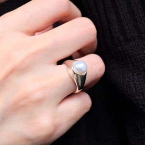 NATURAL WHITE PEARL, pearl ring, white pearl ring, big pearl ring, pearl silver ring, pearl statement ring, unique pearl ring, wedding ring