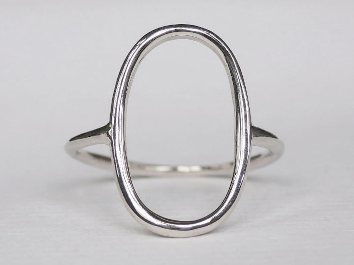 Sparkling square & circle open ring clearance