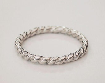 stack twist rope ring, twisted ring, stack ring, silver rope ring, rope ring, couple ring, stackable ring, stacked ring, twisted rope ring