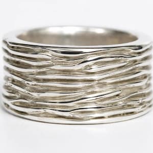 WAVE MOVEMENT RING, heavy silver ring, folds ring, statement chunky ring, wide solid sterling silver, statement jewelry, solid silver ring
