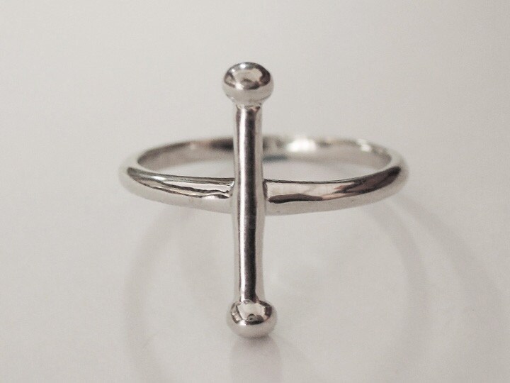 Long Bar Ring Dainty Bar Ring Geometric Ring Silver Bar Etsy